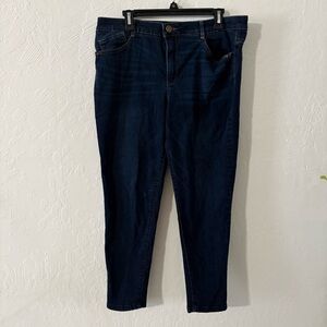 Democracy Luxe High Rise "Ab"solution Ankle Length Skinny Jeans‎ Women's 14 Blue